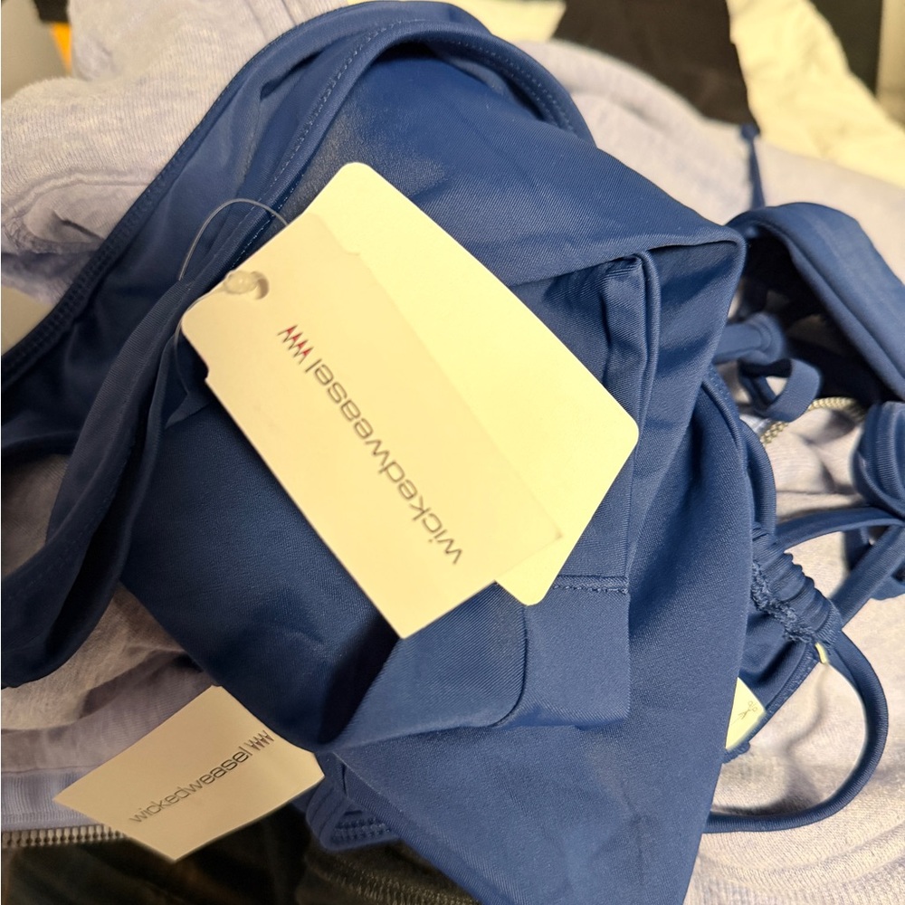 NWT Wicked Weasel Classic Navy Triangle Bikini Set - Picture 5 of 7